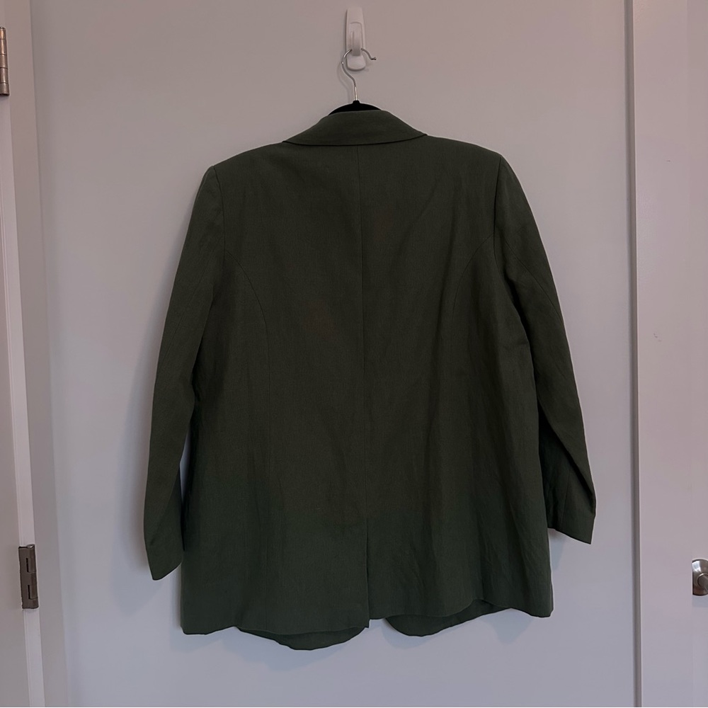 Able Heather Linen Sage Green Single-Button Tailored Blazer - Picture 7 of 15